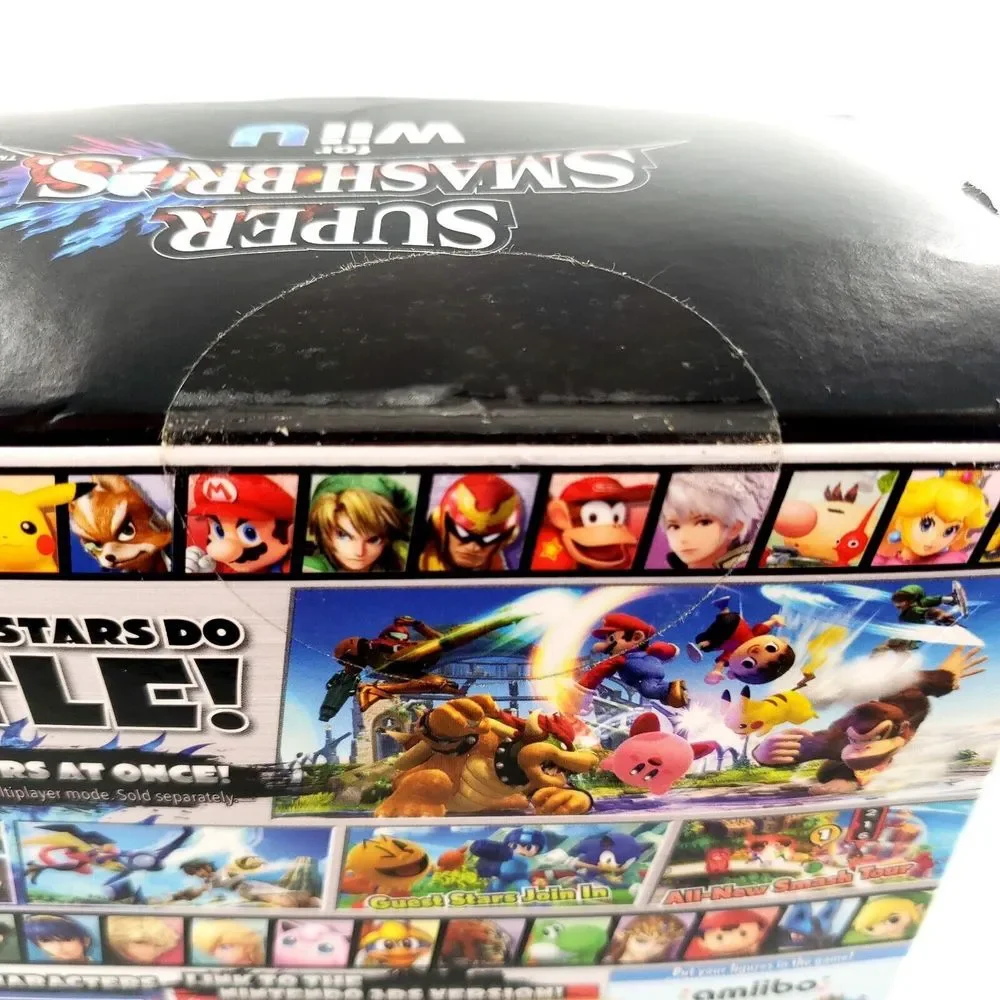 Super Smash Bros Game, Controller, Adapter Bundle Nintendo Wii U New Sealed